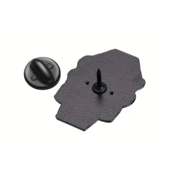 "GET IN LOSER We're Going To Therapy" Enamel Pin Brooch Lapel Pink Black Punk - Picture 2 of 3